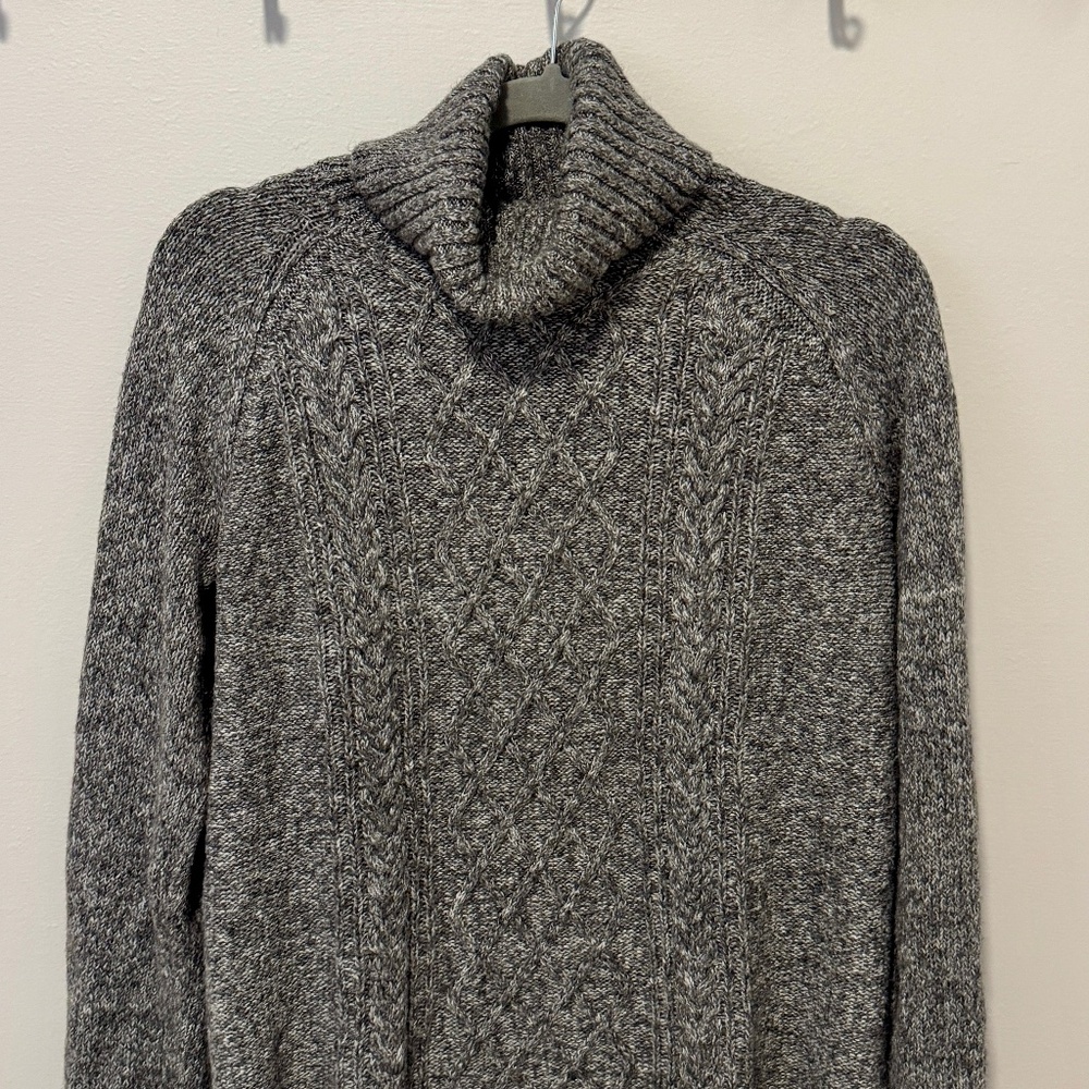 Chaps Women's Grey Marled Knit Turtleneck Sweater Size Medium Classic
